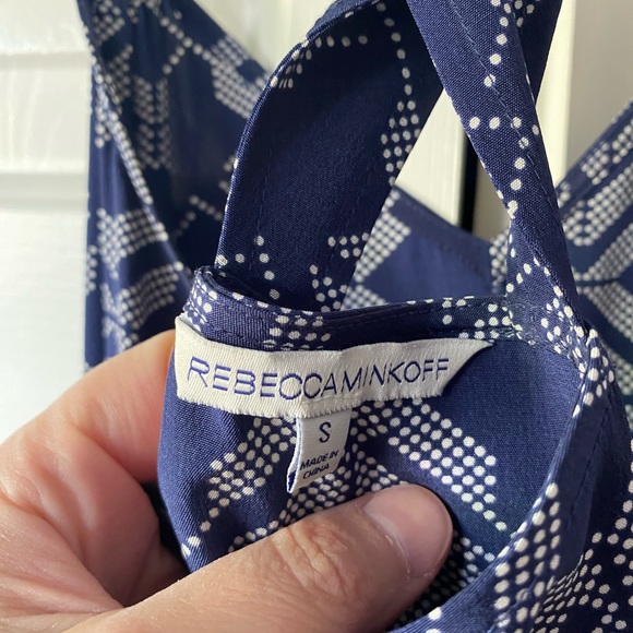Rebecca Minkoff Navy and White Geometric Tank Top - Picture 3 of 3